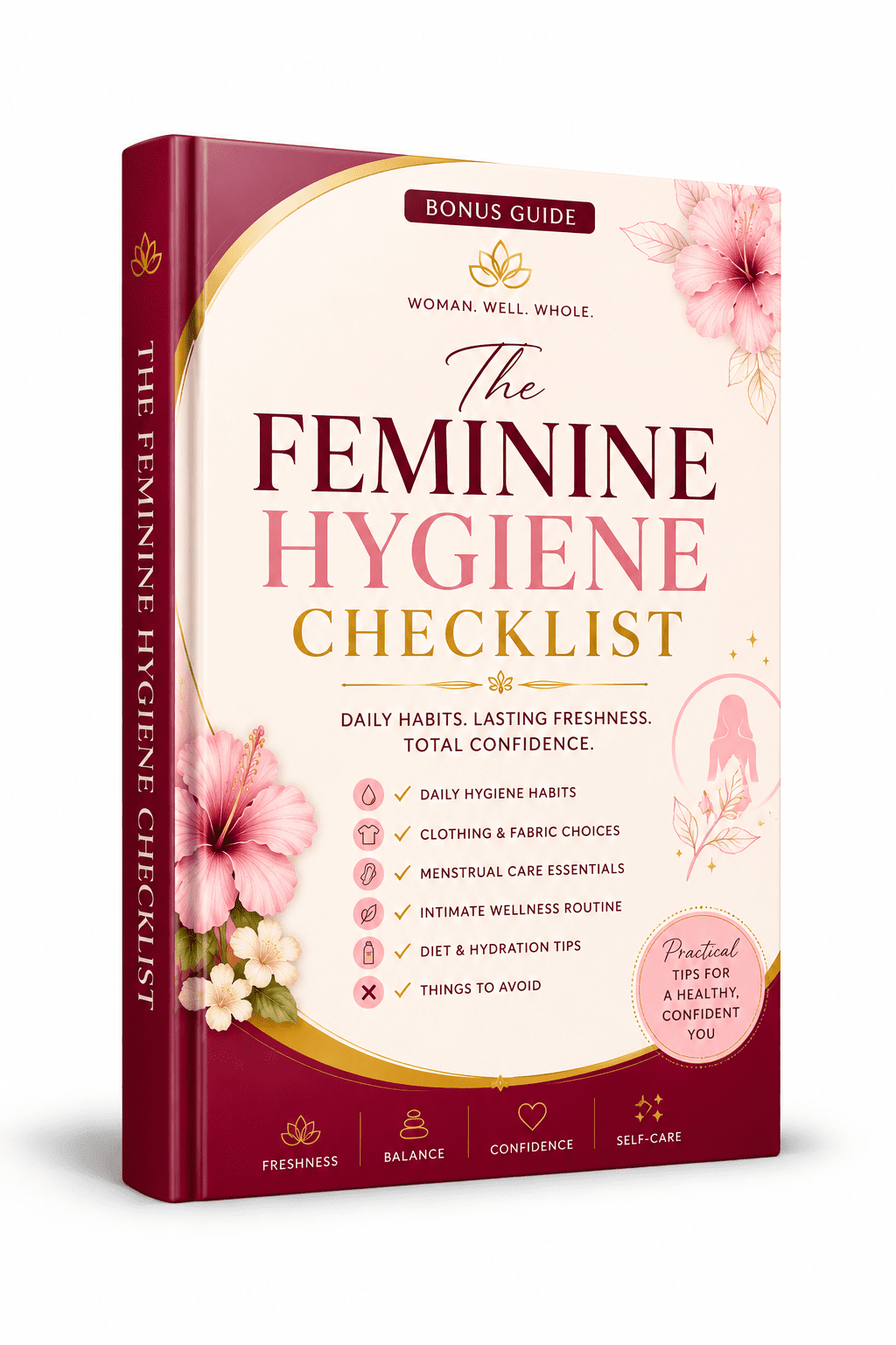 Premium feminine hygiene checklist ebook mockup